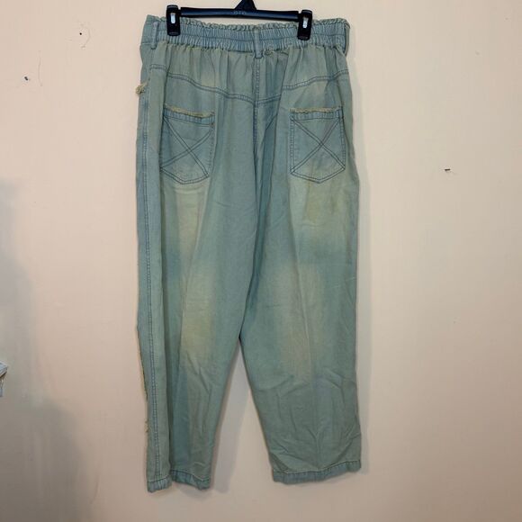 POL the paper lace women’s baggy jeans patchwork street style 1X vintage boho - Picture 5 of 8